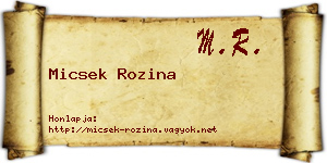Micsek Rozina névjegykártya